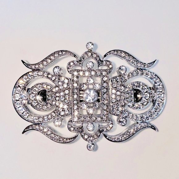 COPY - Estate Deco Style Crystal Hair Clip Barrette - NWT